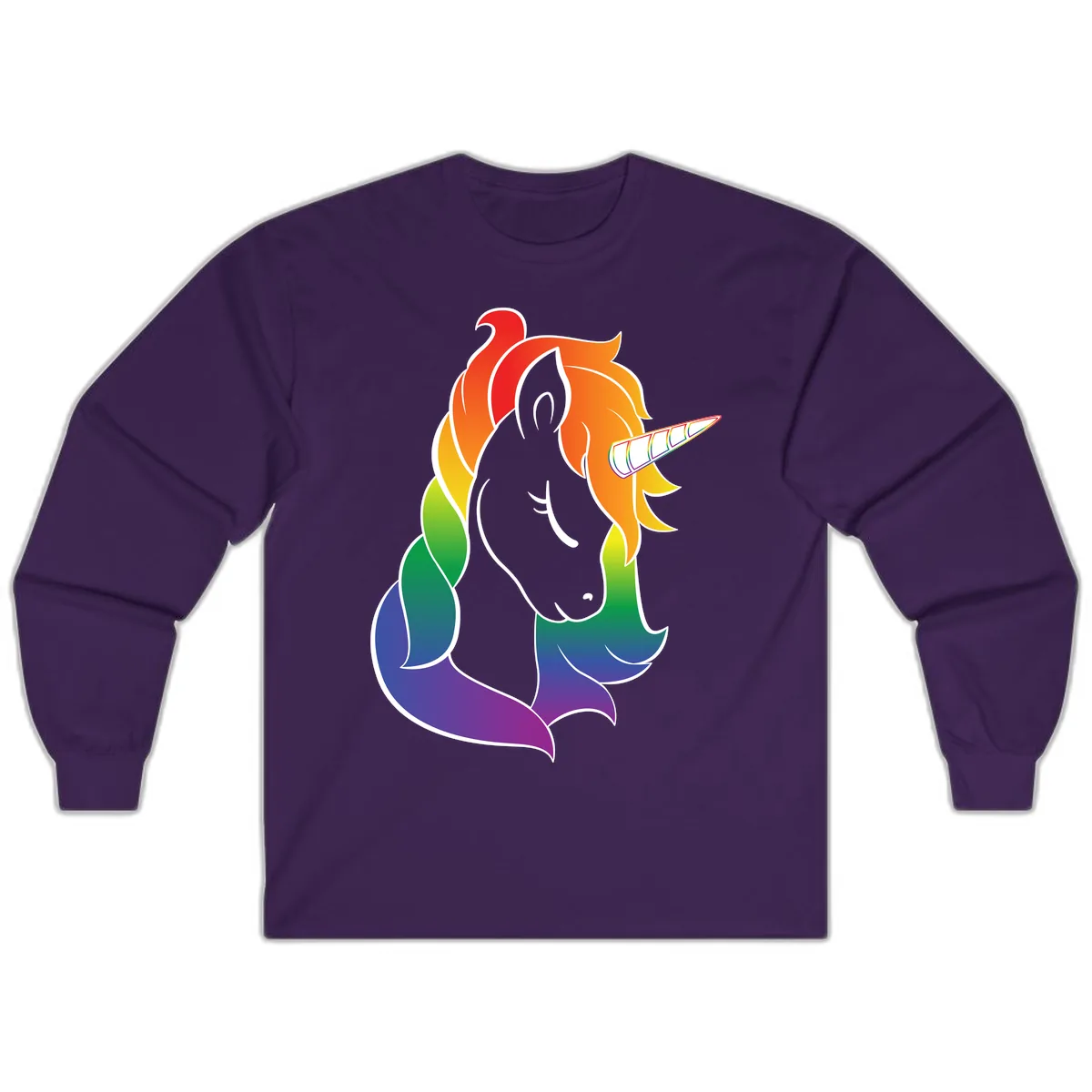 Rainbow Pride Unicorn Long Sleeve in Purple