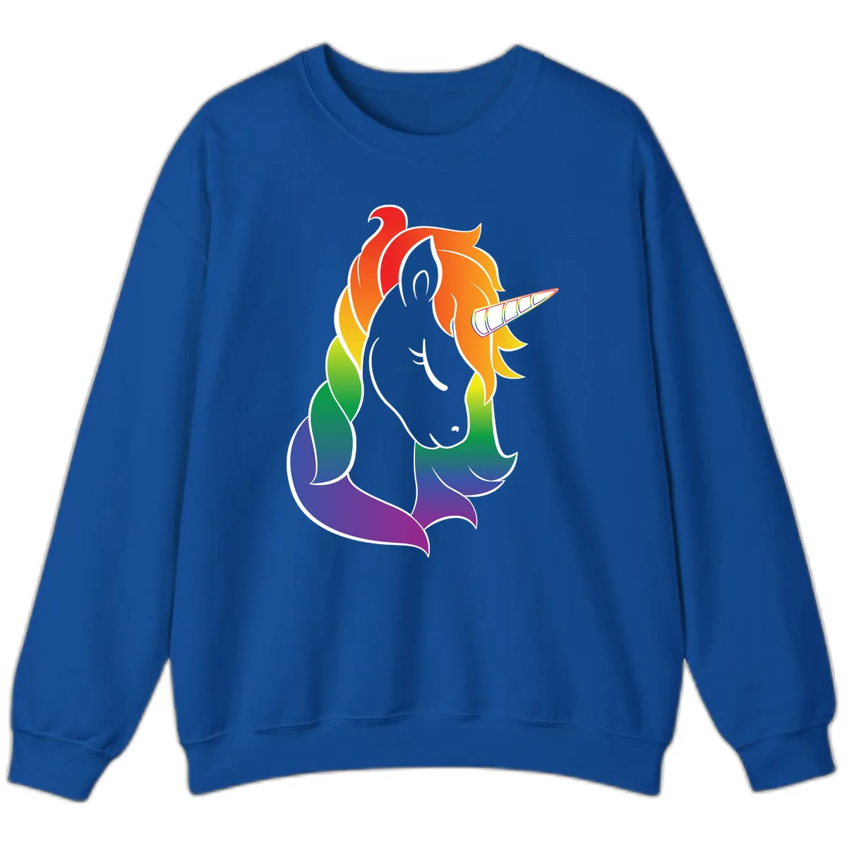 Rainbow Pride Unicorn Sweatshirt in Royal