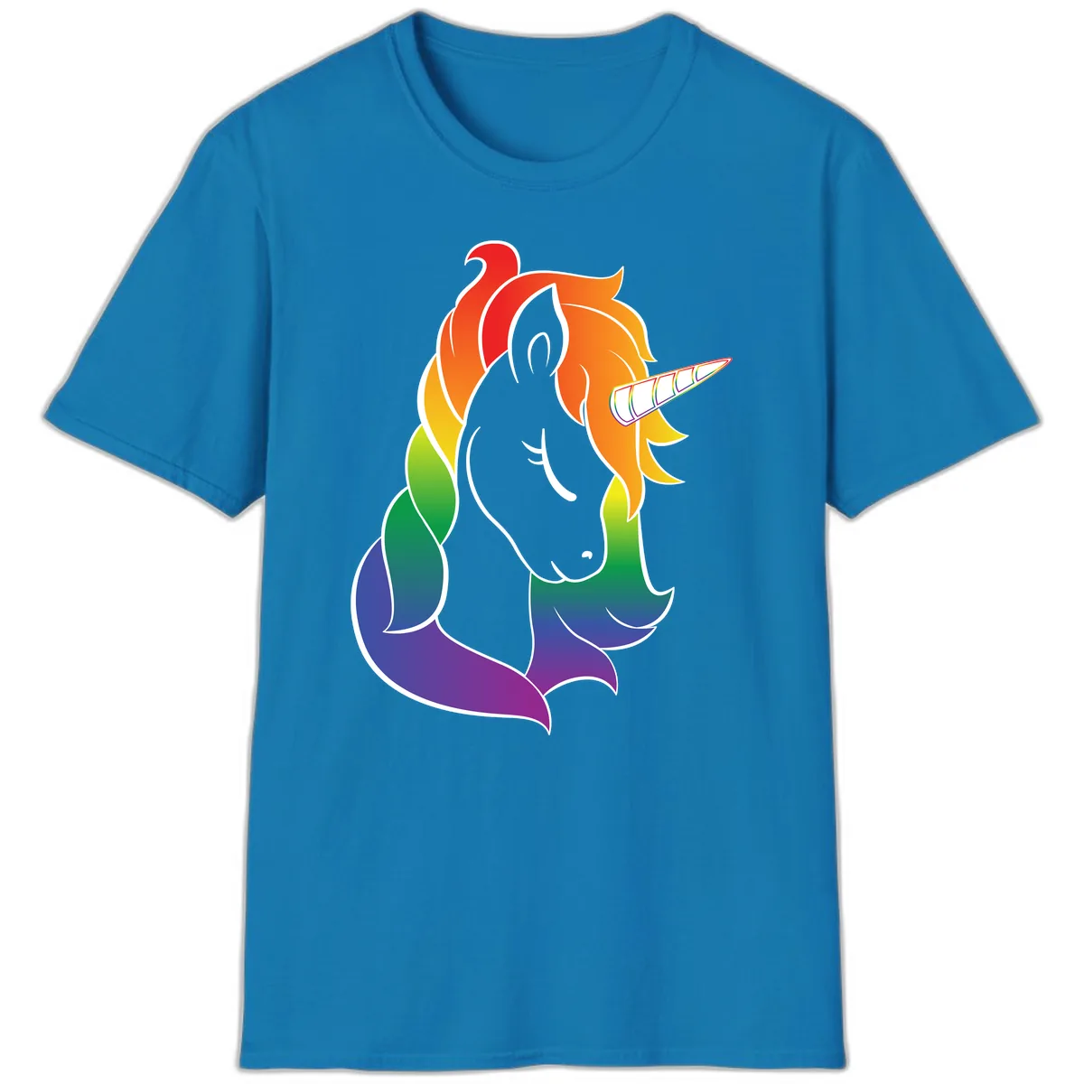 Rainbow Pride Unicorn T-Shirt in Sapphire