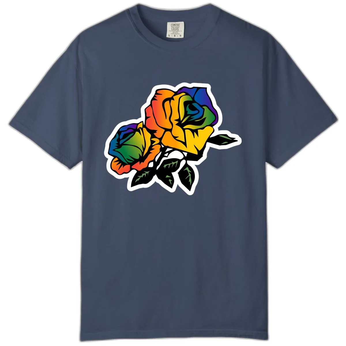Rainbow Pride Rose Comfort Color in Midnight