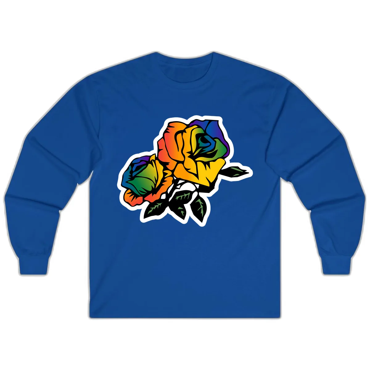 Rainbow Pride Rose Long Sleeve in Royal