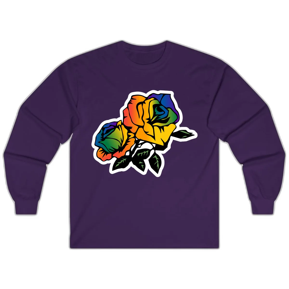 Rainbow Pride Rose Long Sleeve in Purple