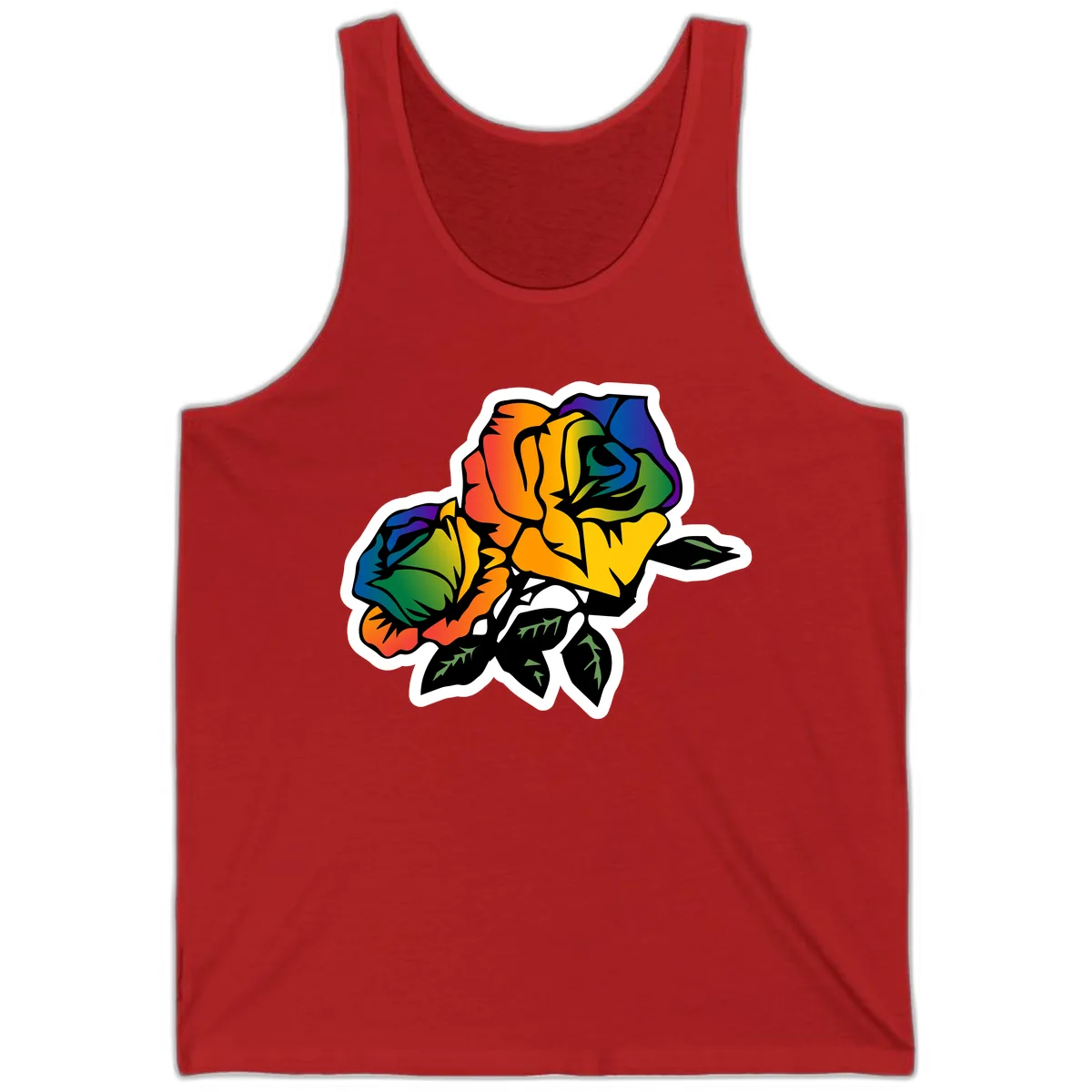 Rainbow Pride Rose Tank in Red