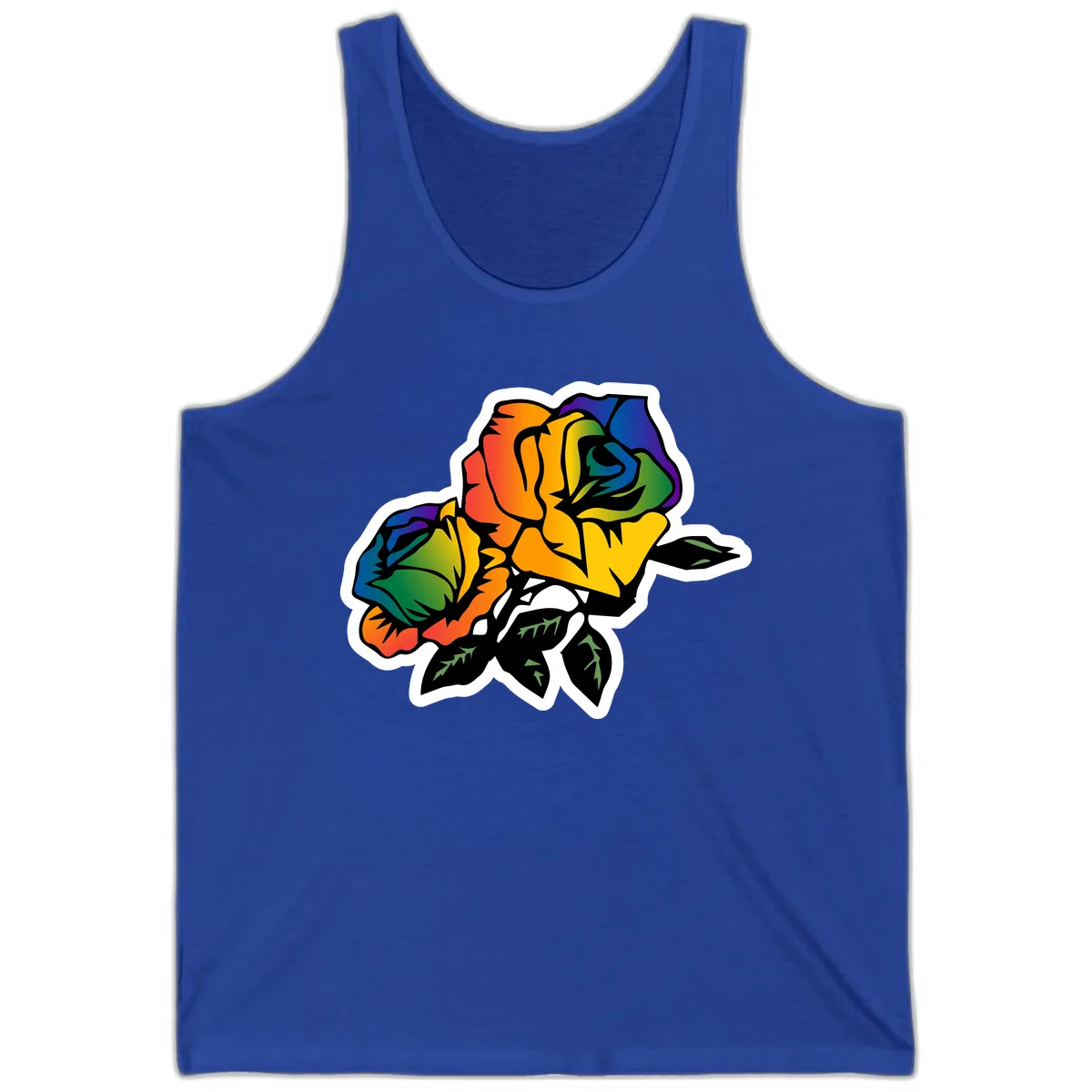 Rainbow Pride Rose Tank in True Royal
