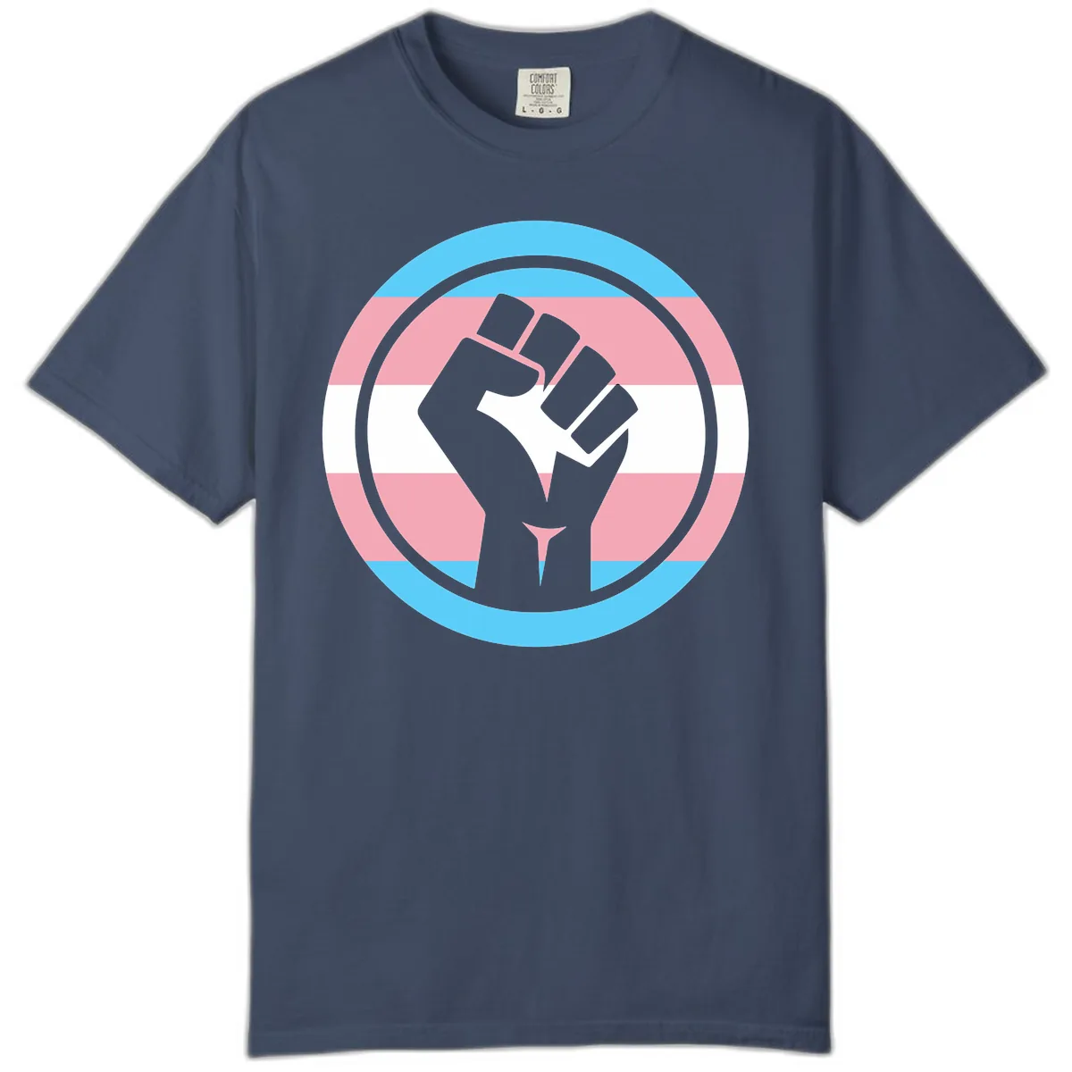 Trans Pride Fist Power Comfort Color in Midnight