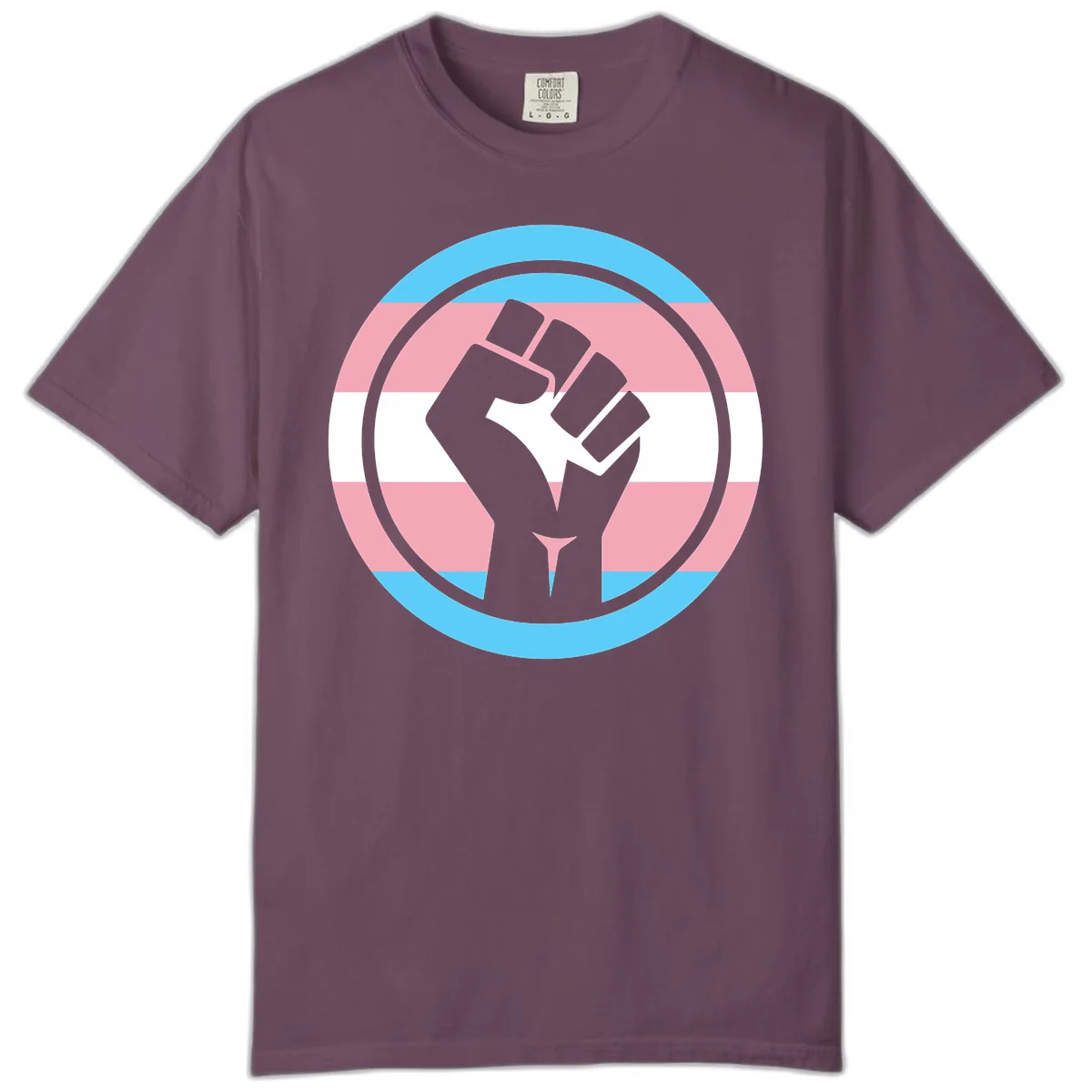 Trans Pride Fist Power Comfort Color in Berry