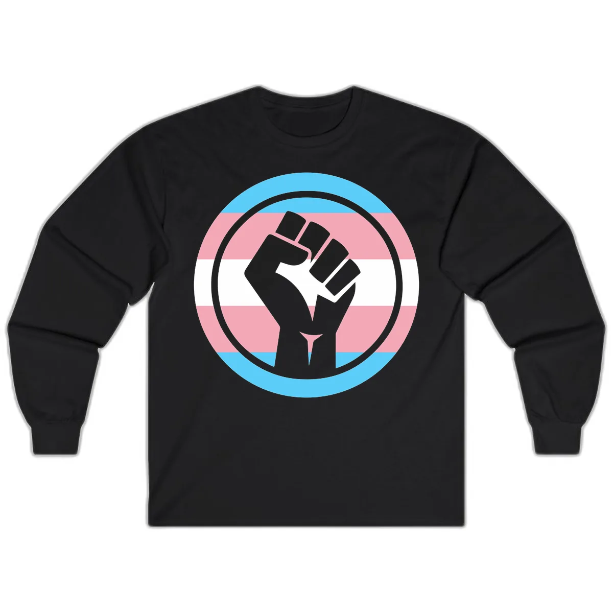 Trans Pride Fist Power Long Sleeve in Black