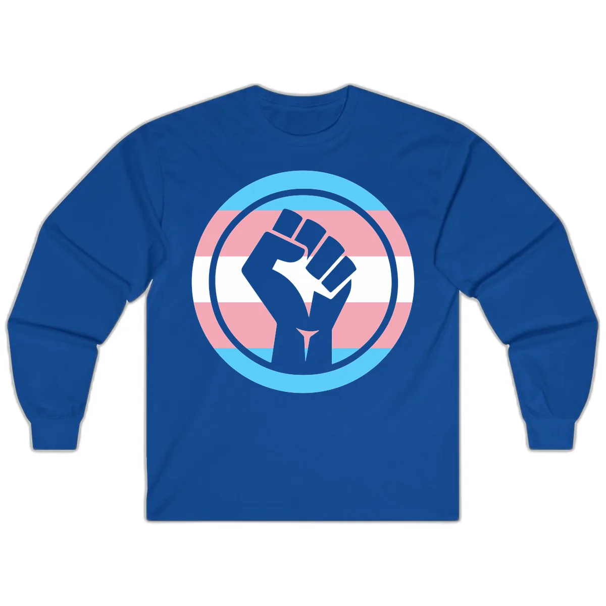 Trans Pride Fist Power Long Sleeve in Royal