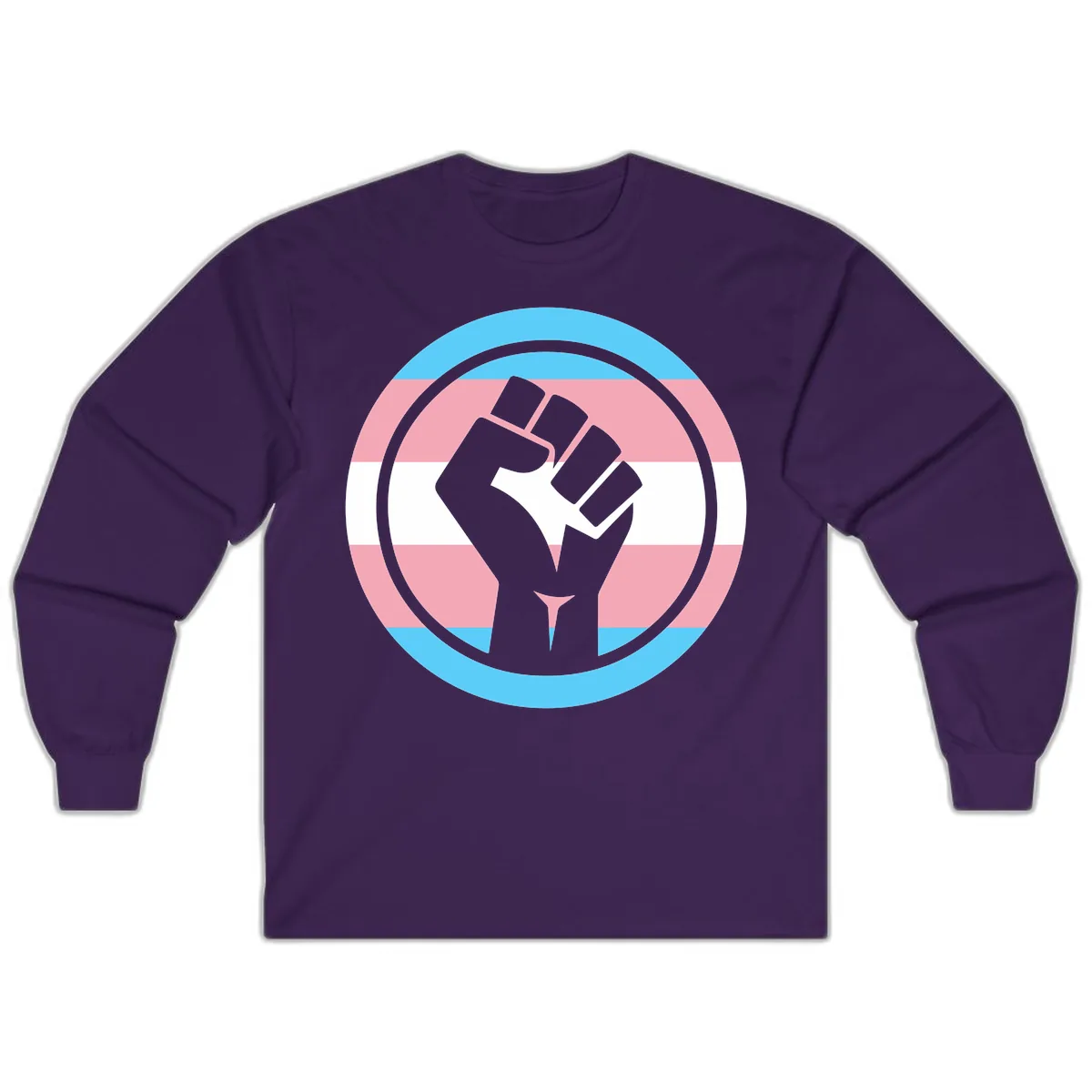 Trans Pride Fist Power Long Sleeve in Purple