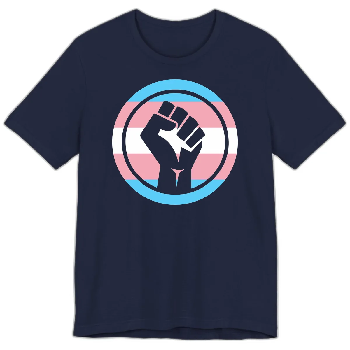 Trans Pride Fist Power Premium T-Shirt in Navy
