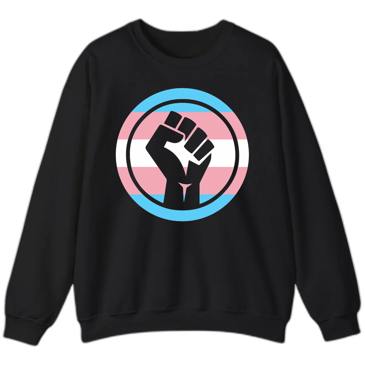 Trans Pride Fist Power Sweatshirt in Black