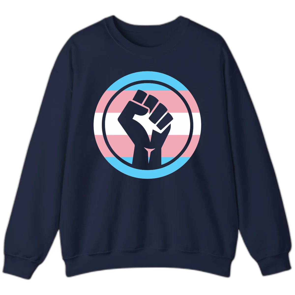 Trans Pride Fist Power Sweatshirt in Navy