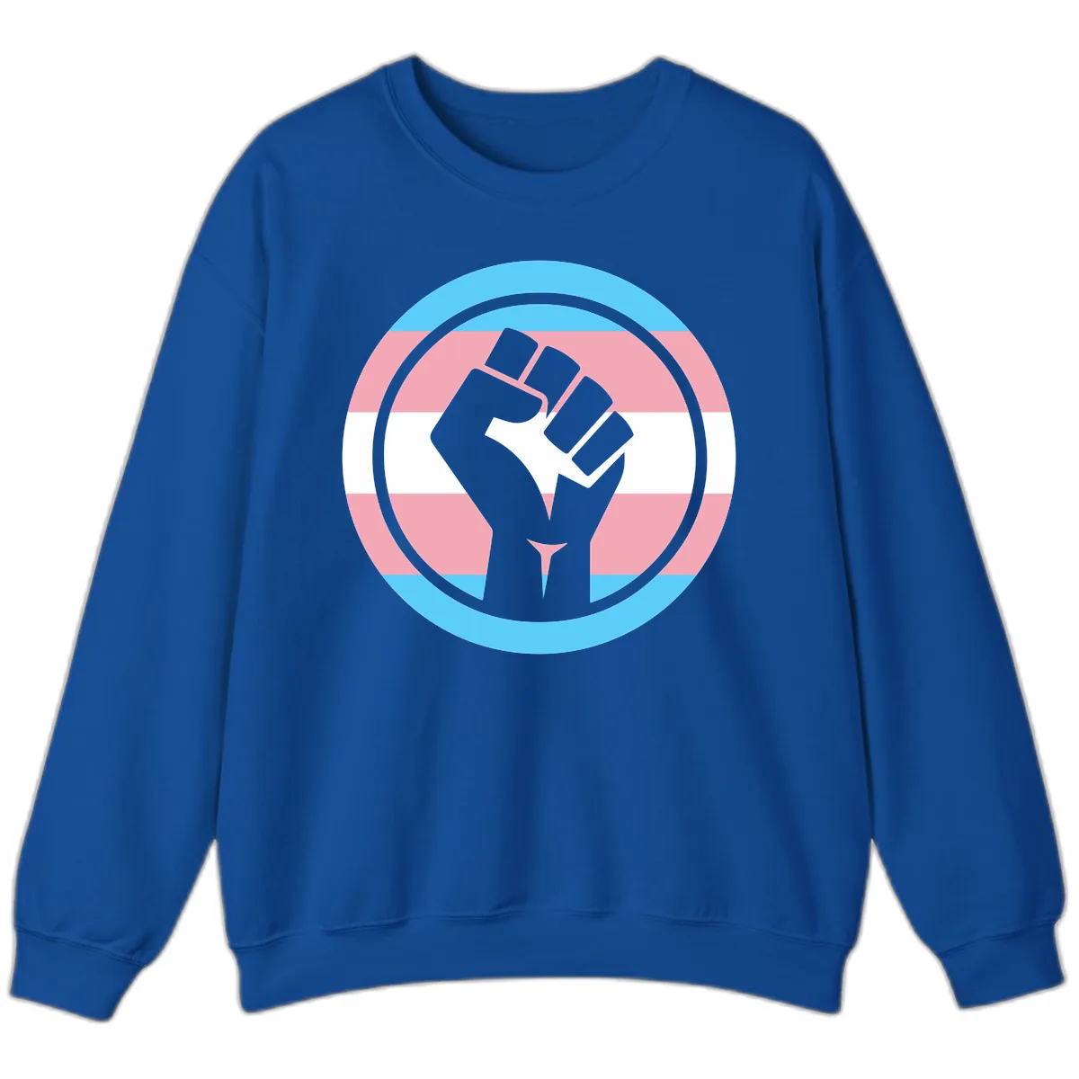 Trans Pride Fist Power Sweatshirt in Royal