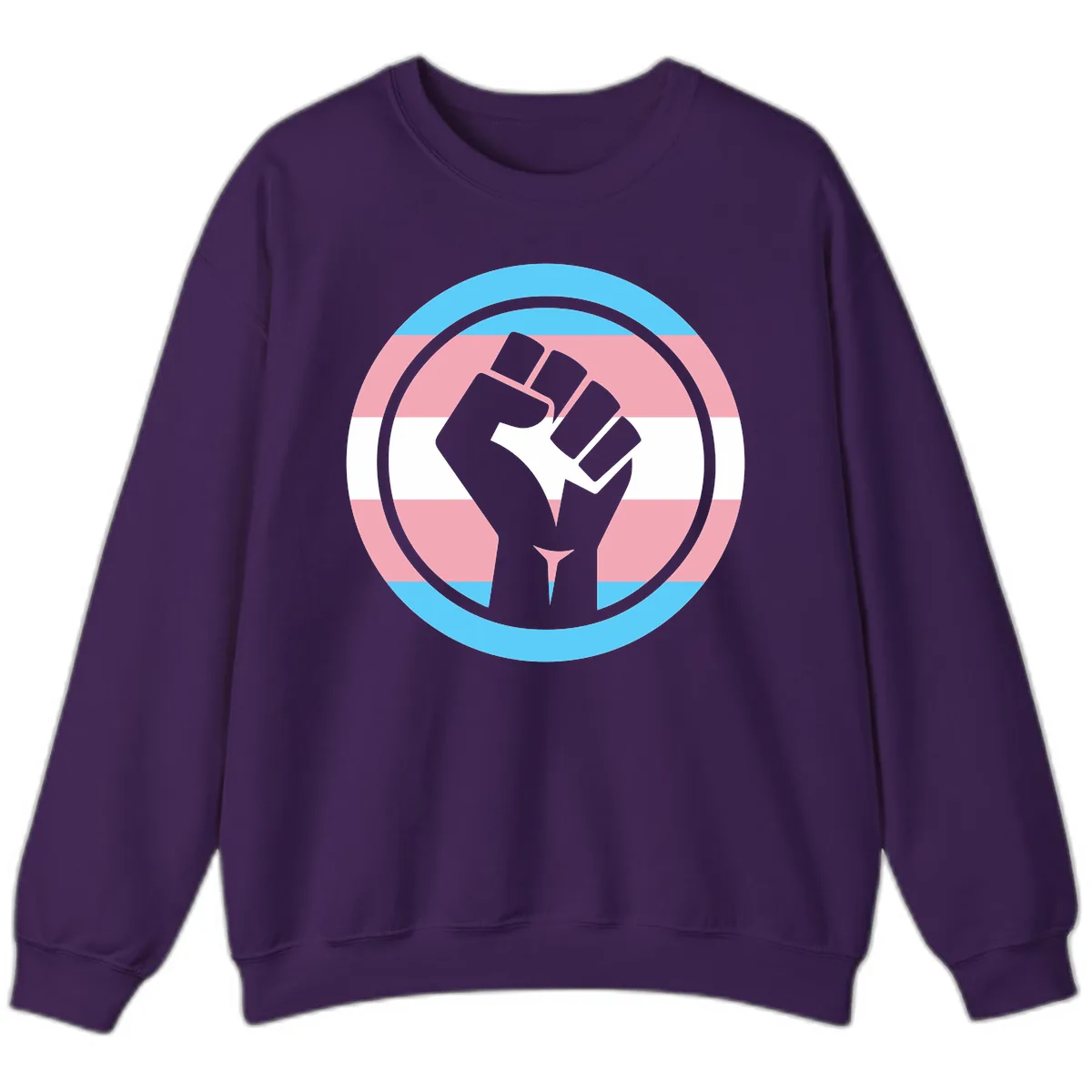 Trans Pride Fist Power Sweatshirt in Purple