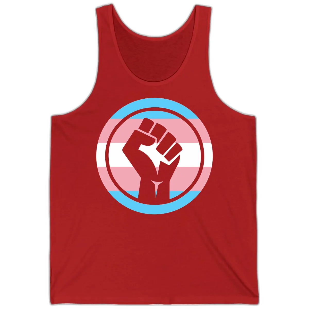 Trans Pride Fist Power Tank in Red