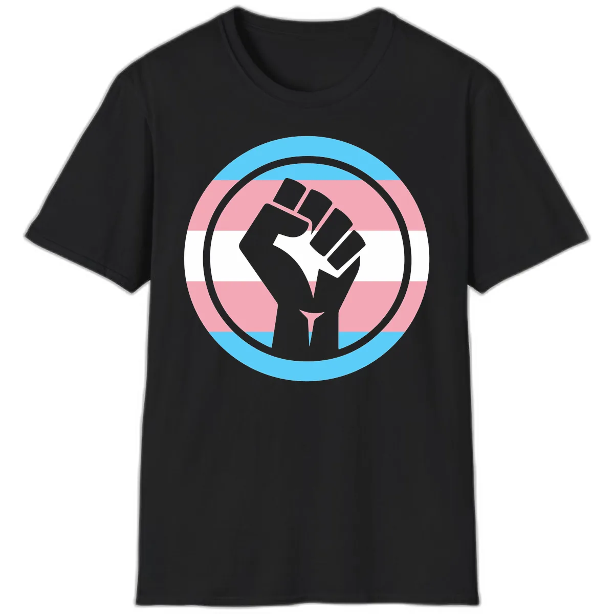 Trans Pride Fist Power T-Shirt in Black