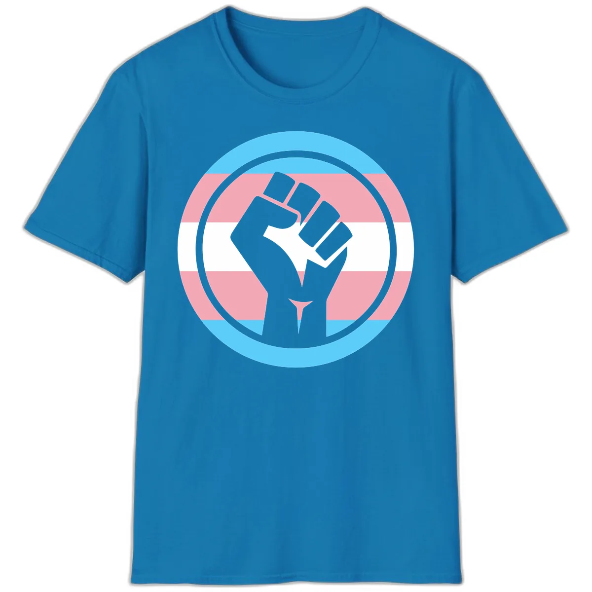 Trans Pride Fist Power T-Shirt in Sapphire