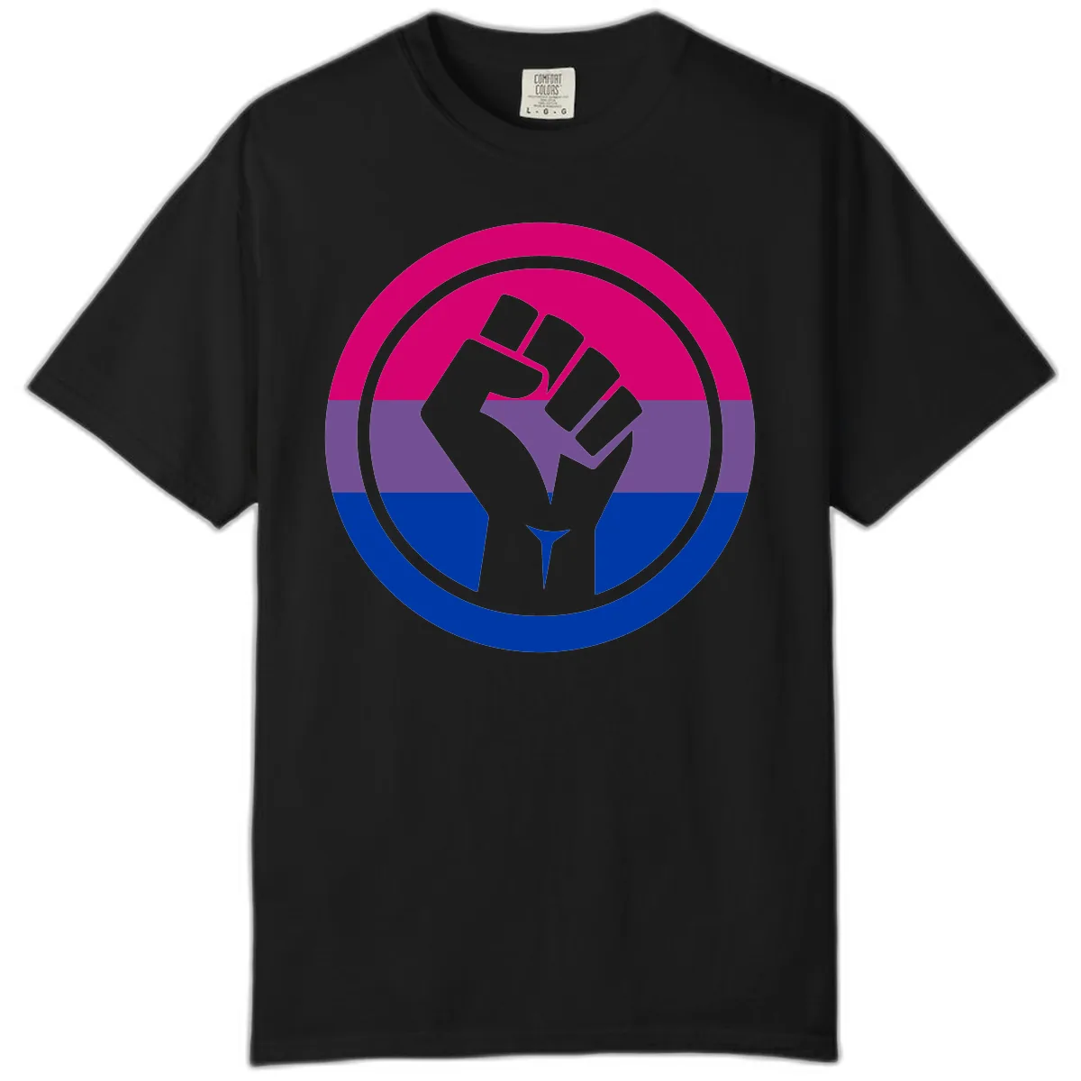 Bisexual Pride Fist Unity Comfort Color in Black