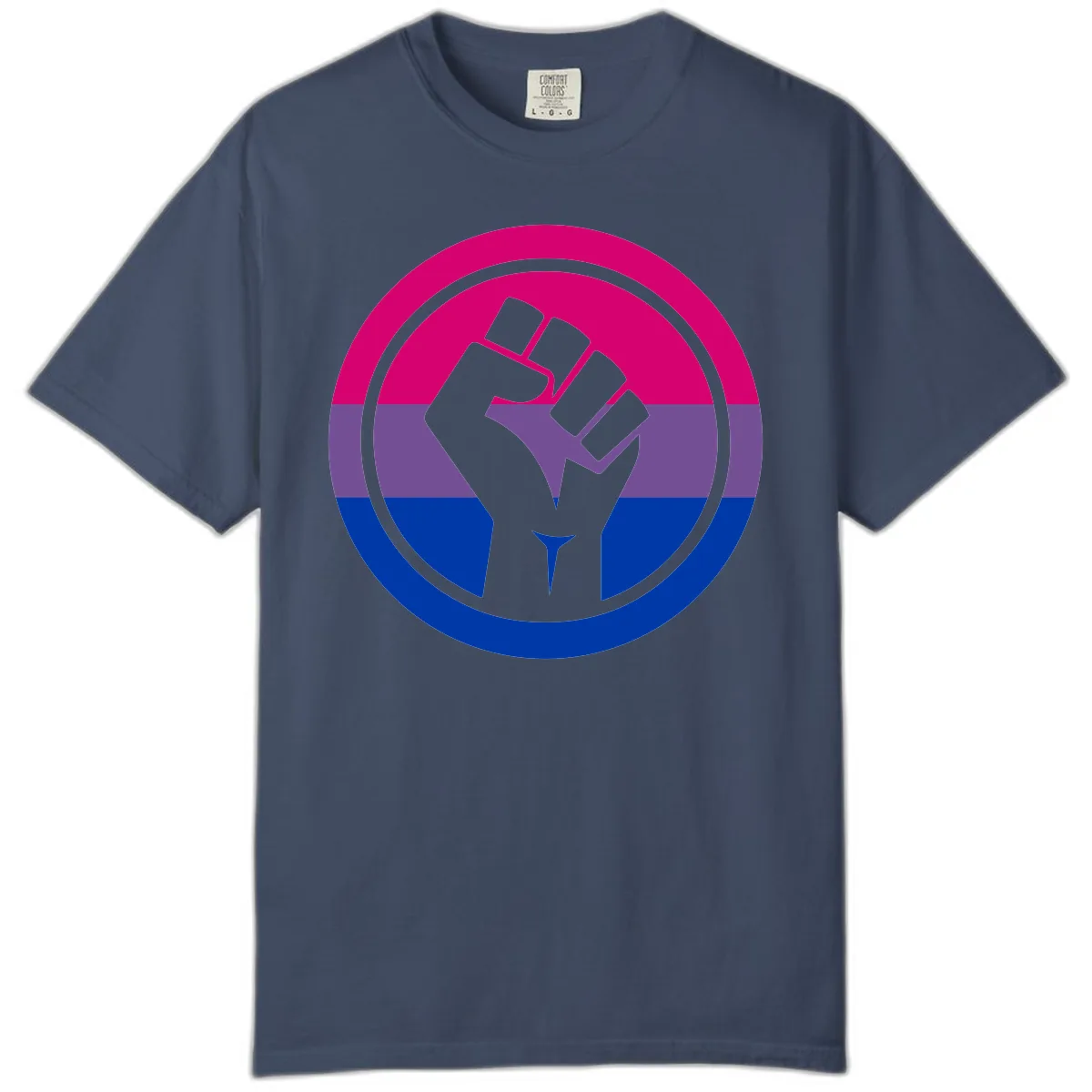 Bisexual Pride Fist Unity Comfort Color in Midnight
