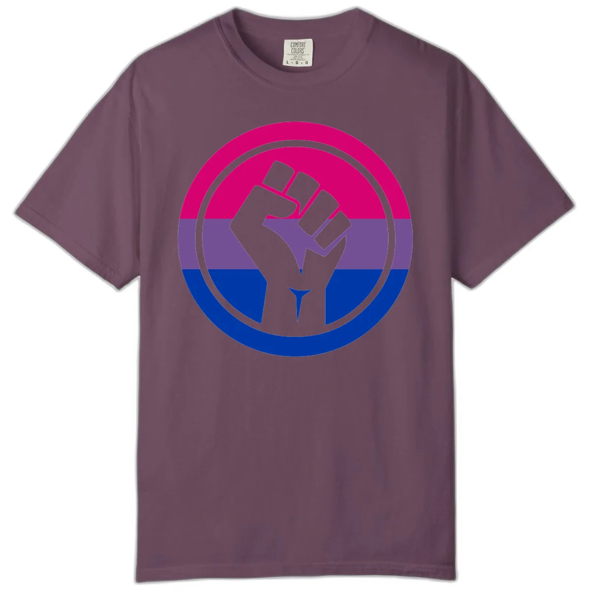 Bisexual Pride Fist Unity Comfort Color in Berry