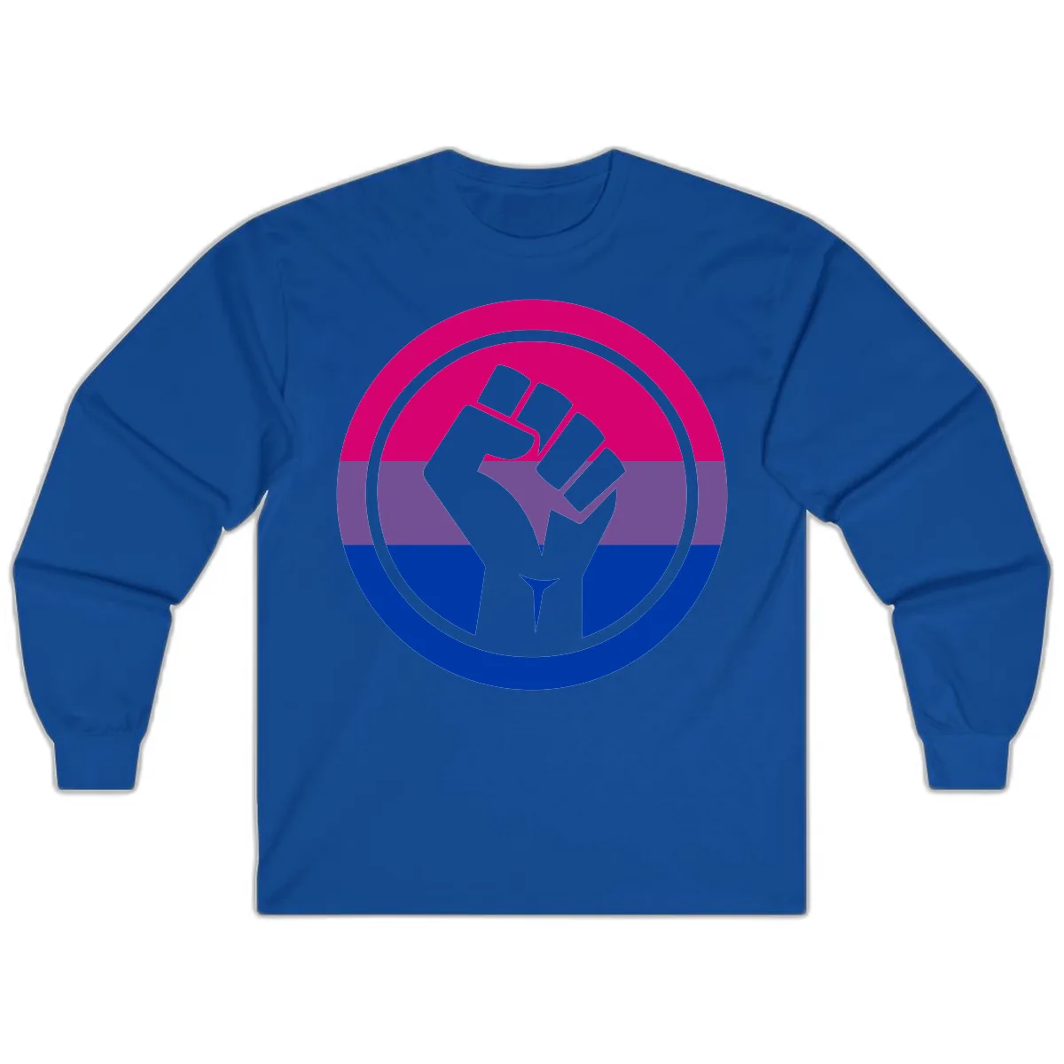 Bisexual Pride Fist Unity Long Sleeve in Royal