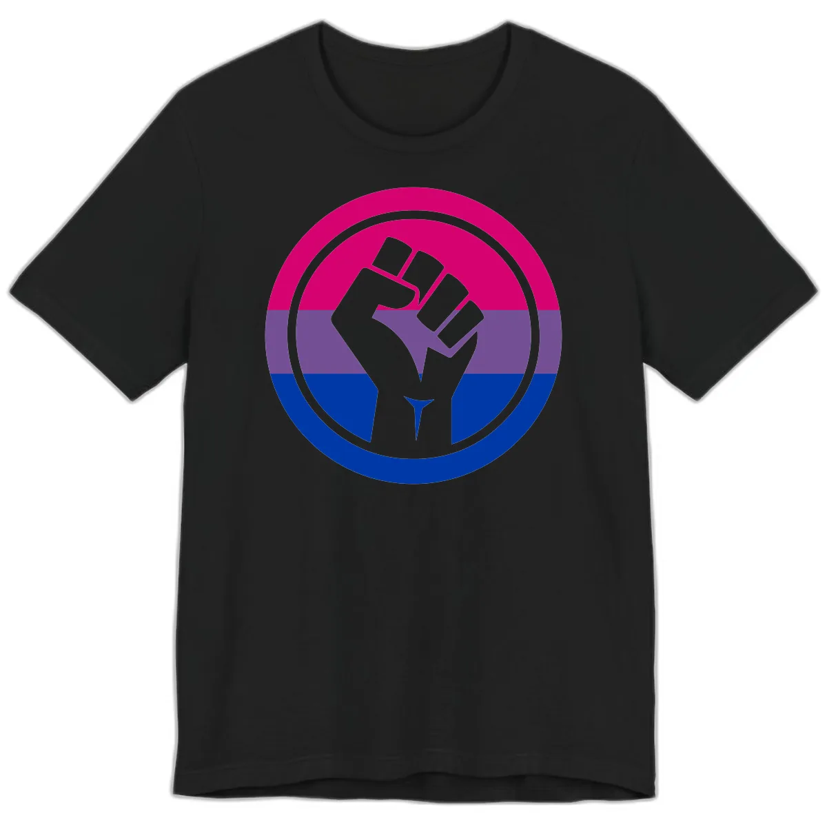 Bisexual Pride Fist Unity Premium T-Shirt in Black