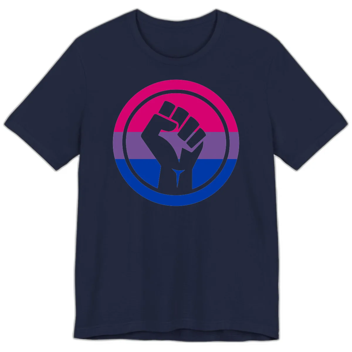 Bisexual Pride Fist Unity Premium T-Shirt in Navy