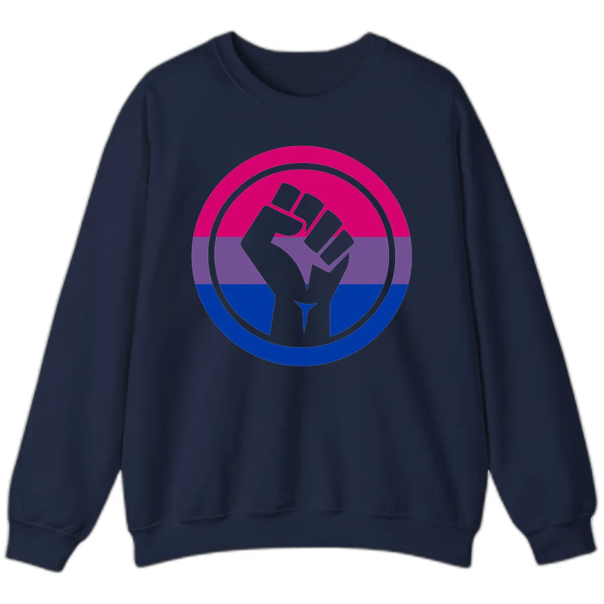Bisexual Pride Fist Unity Sweatshirt in Navy