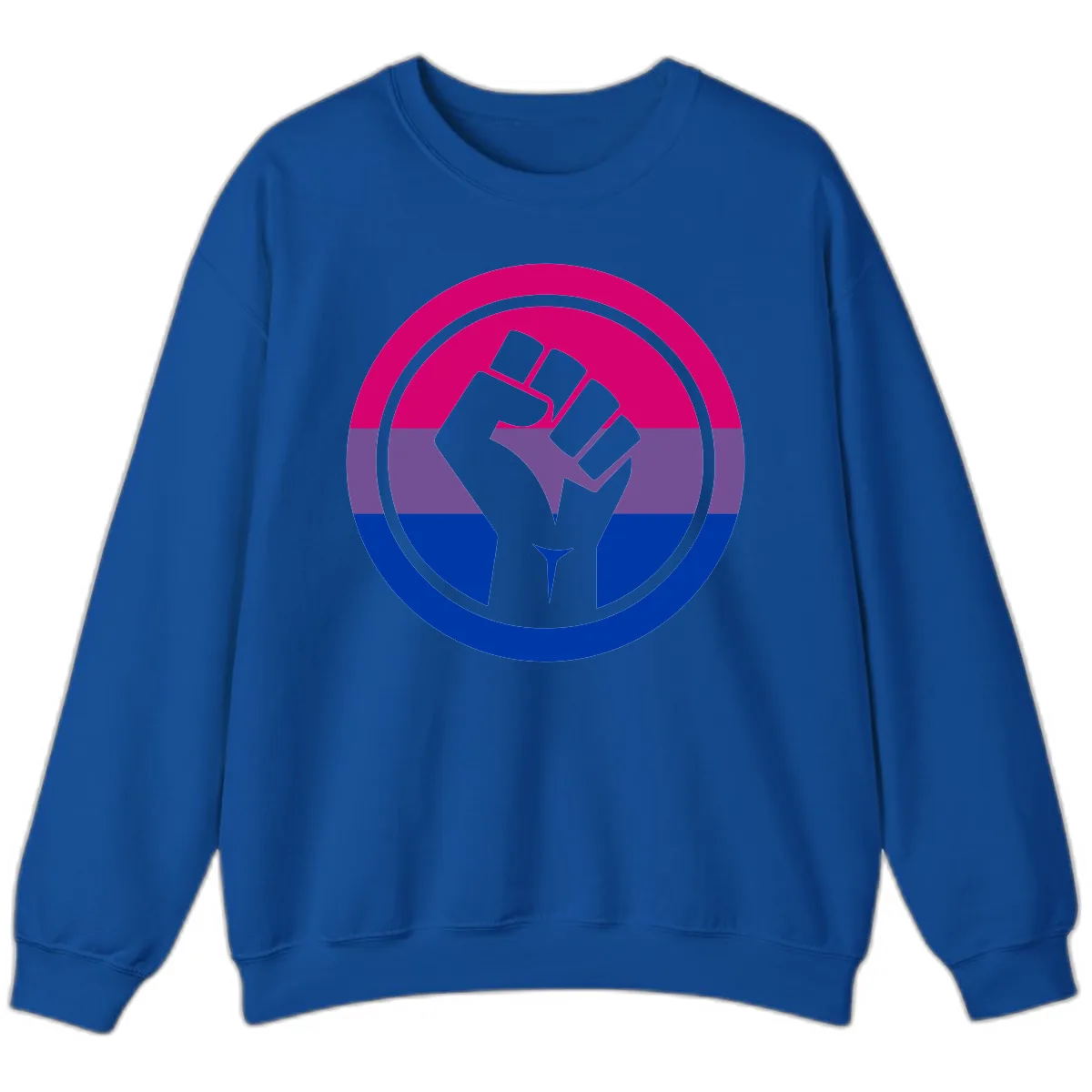 Bisexual Pride Fist Unity Sweatshirt in Royal