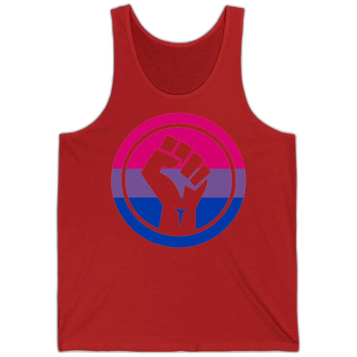 Bisexual Pride Fist Unity Tank in Red