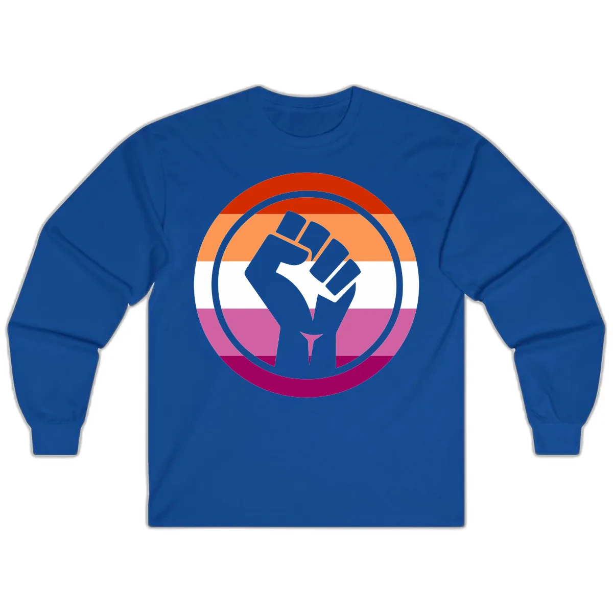 Rainbow Pride Fist Power Long Sleeve in Royal