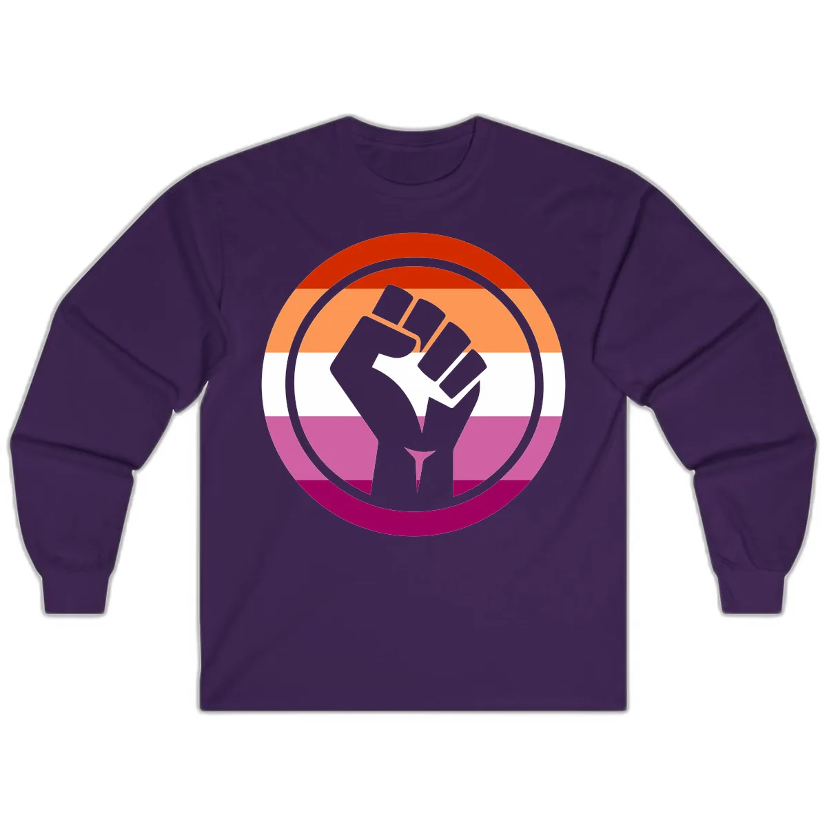 Rainbow Pride Fist Power Long Sleeve in Purple