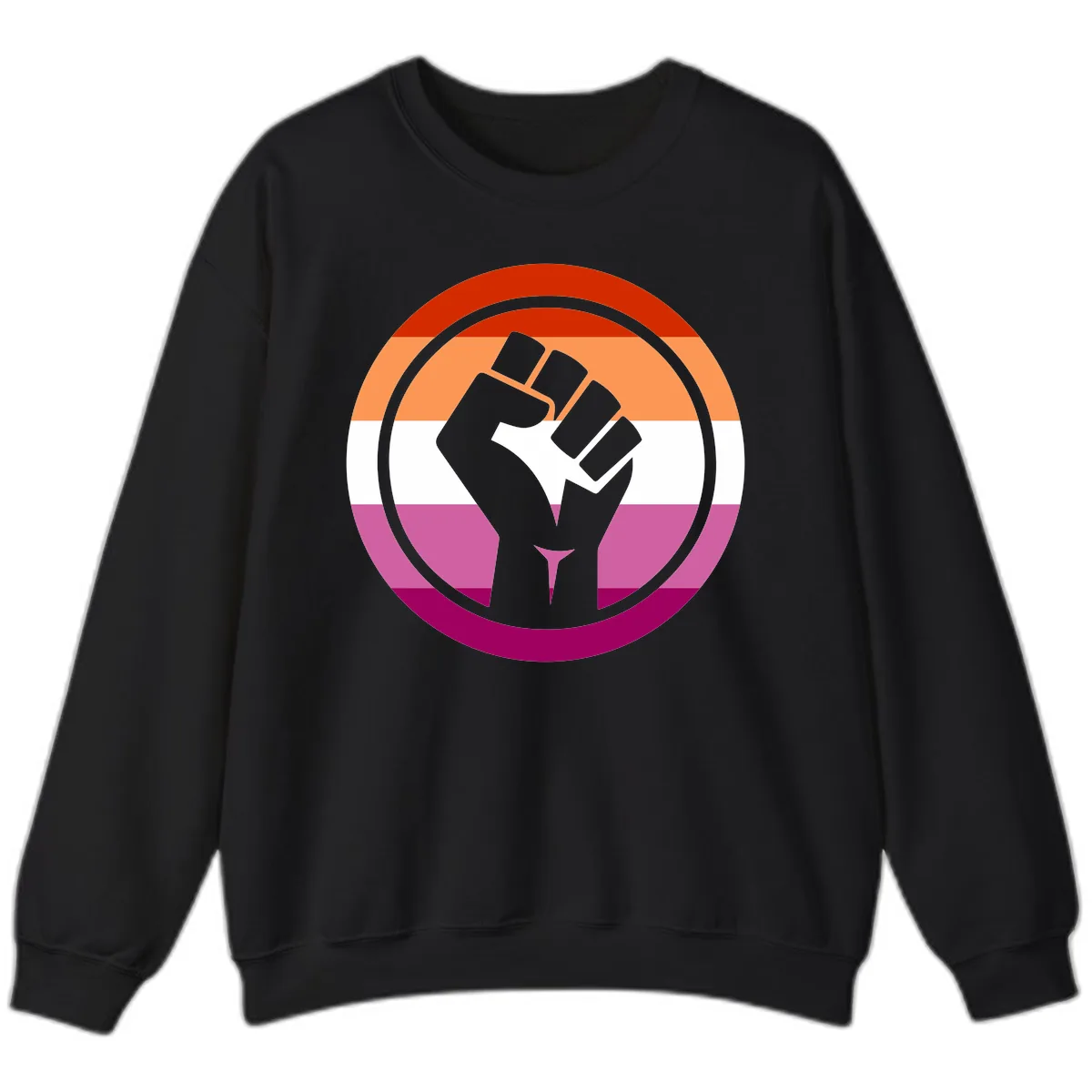Rainbow Pride Fist Power Sweatshirt in Black