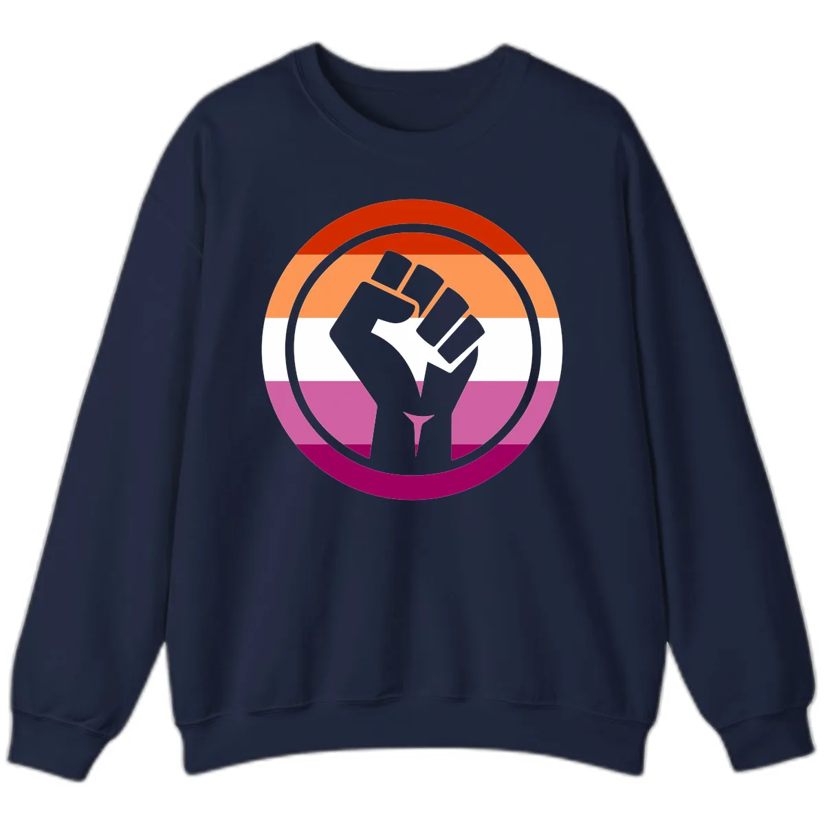 Rainbow Pride Fist Power Sweatshirt in Navy