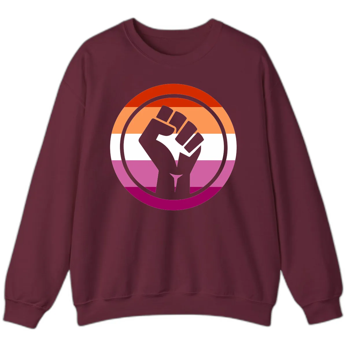 Rainbow Pride Fist Power Sweatshirt in Maroon