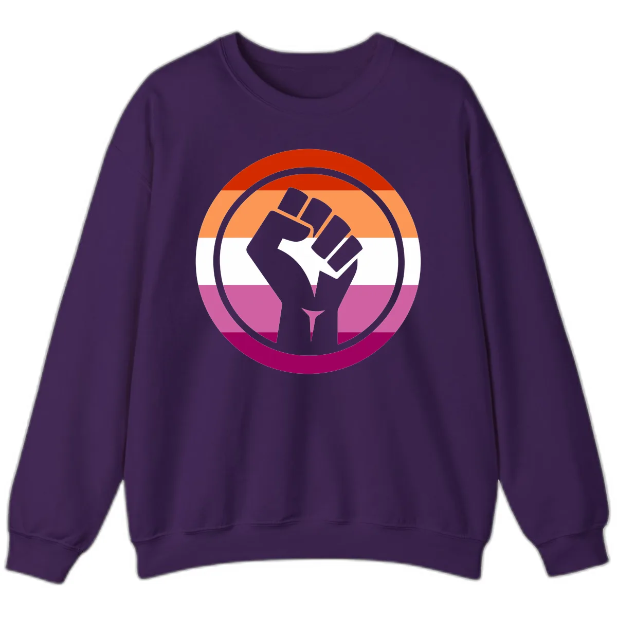 Rainbow Pride Fist Power Sweatshirt in Purple