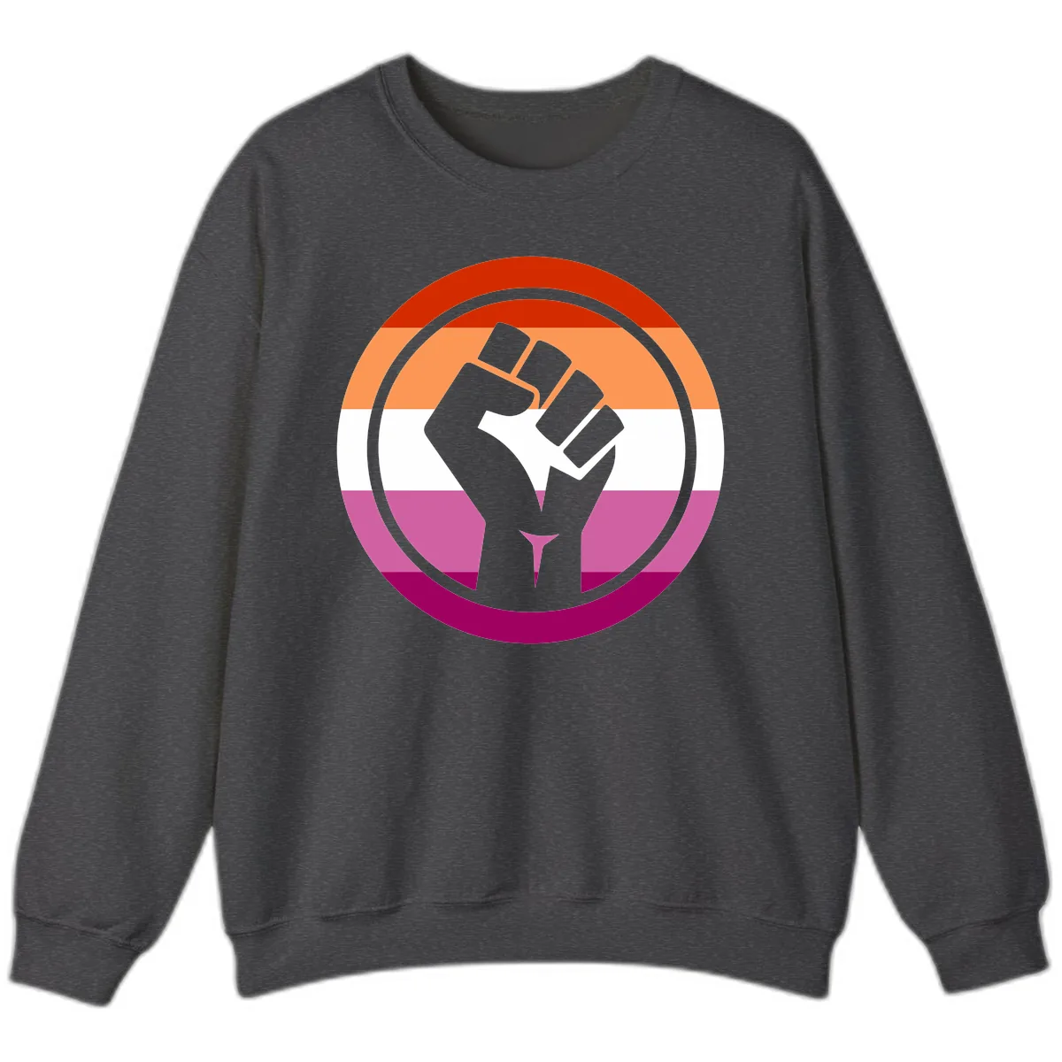 Rainbow Pride Fist Power Sweatshirt in Dark Heather