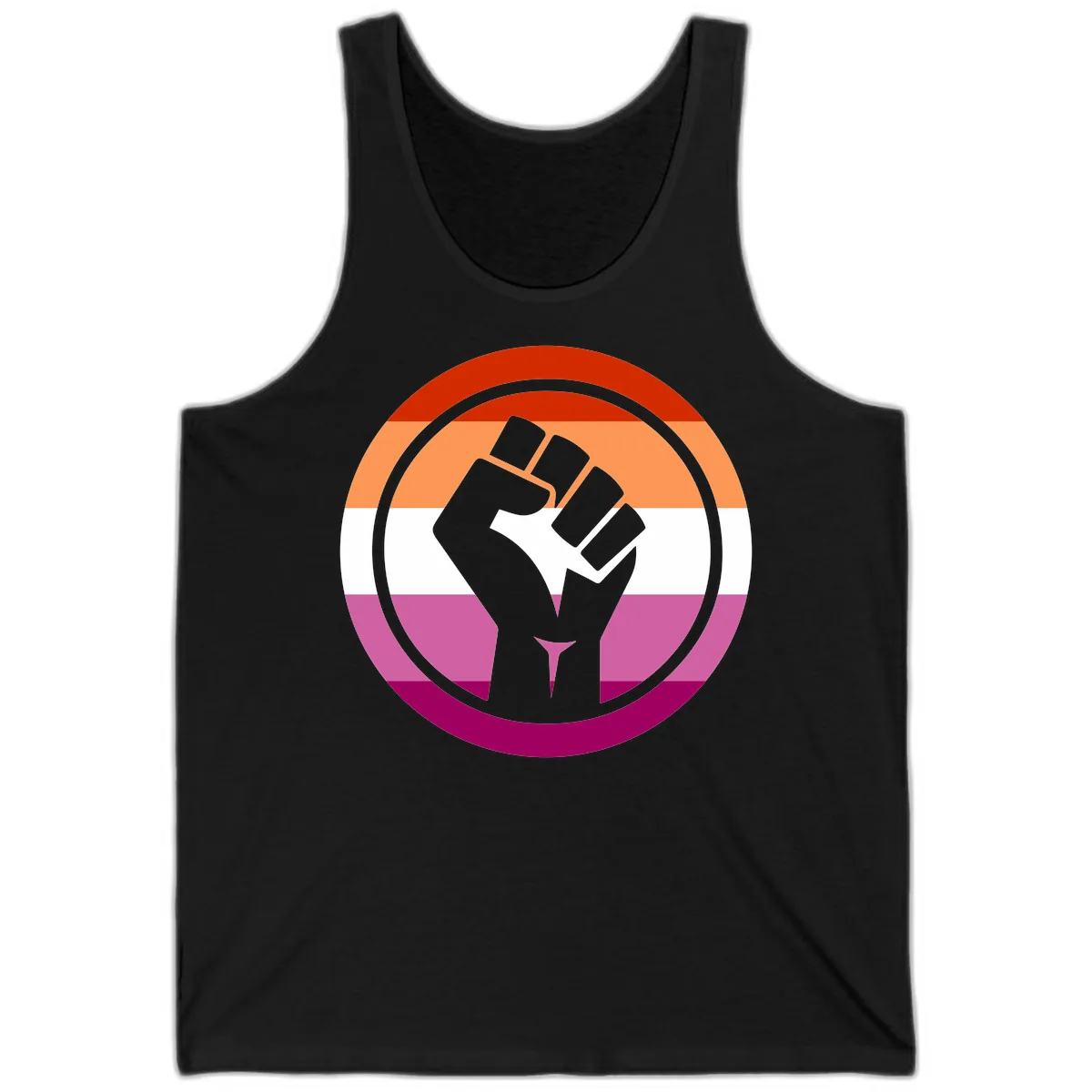 Rainbow Pride Fist Power Tank in Black
