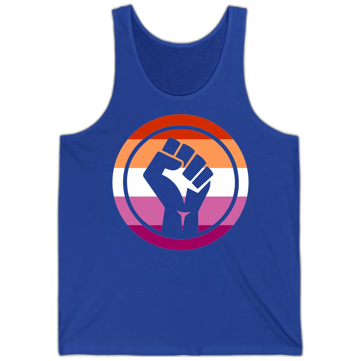 Rainbow Pride Fist Power Tank in True Royal