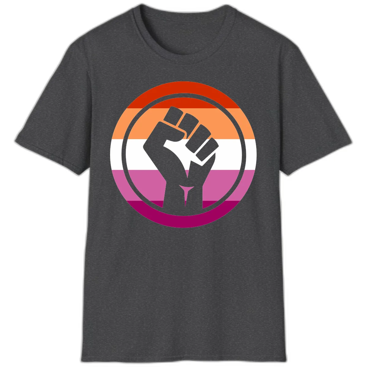 Rainbow Pride Fist Power T-Shirt in Dark Heather