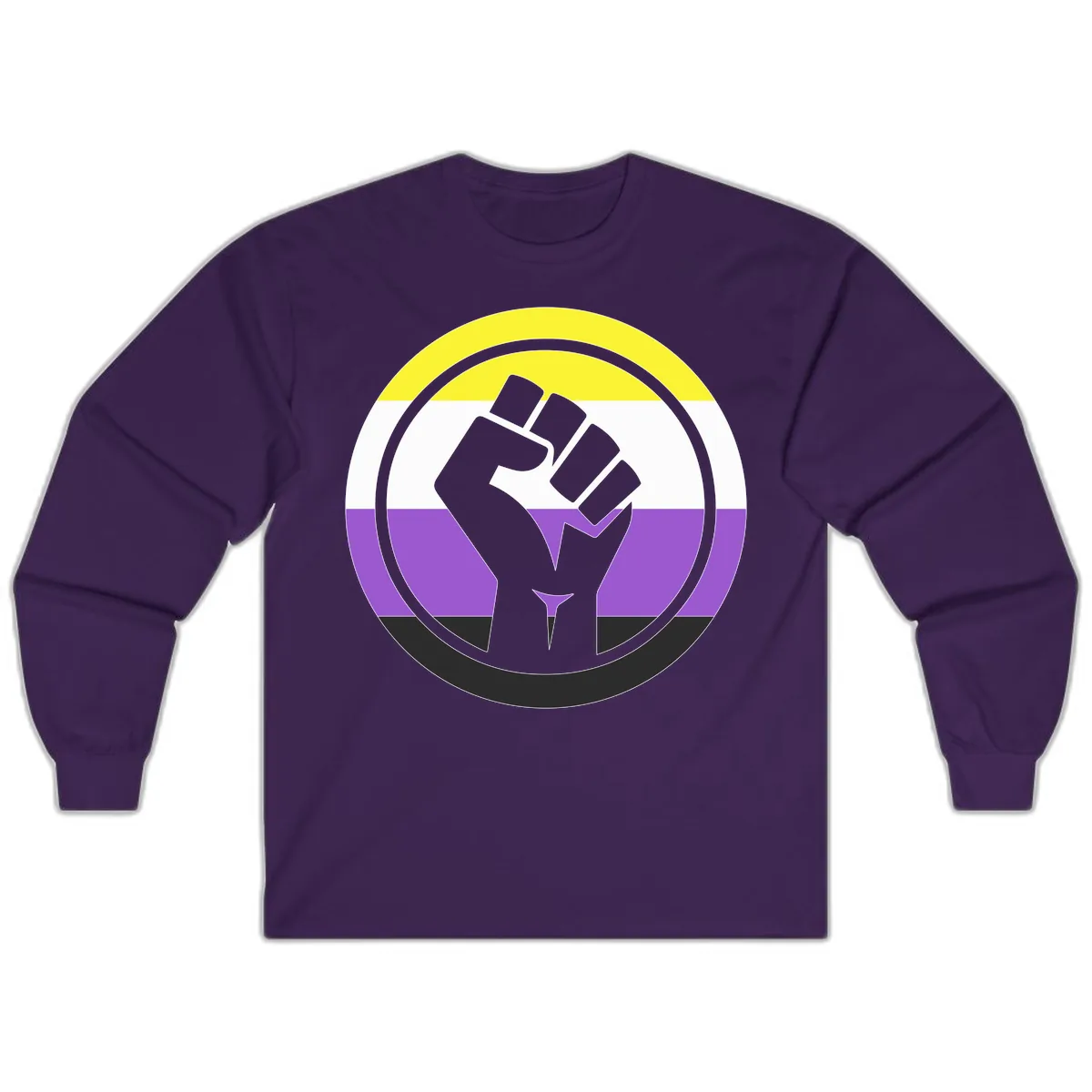 Nonbinary Pride Fist Power Long Sleeve in Purple