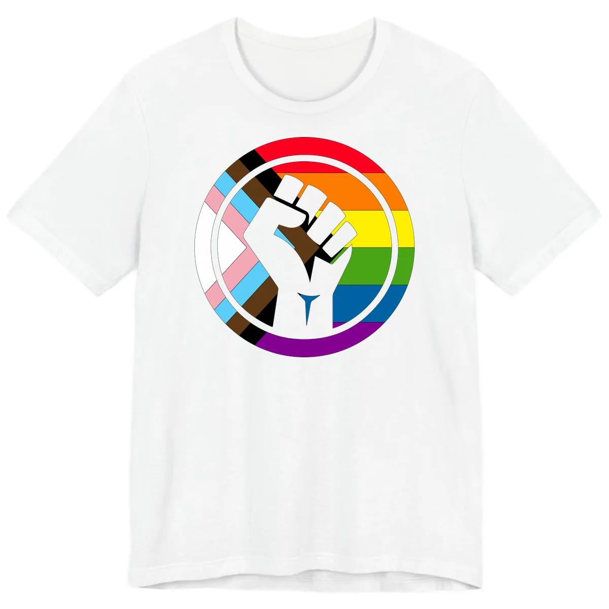 Rainbow Pride Fist Unity Premium T-Shirt in White