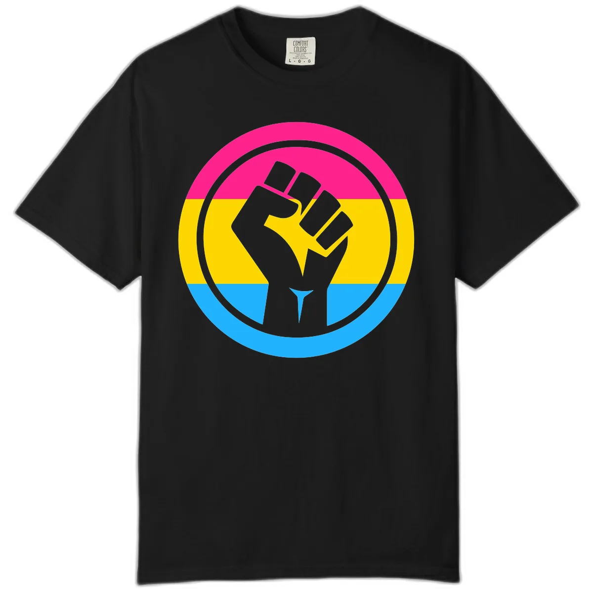 Fist Power Pride Circle Comfort Color in Black