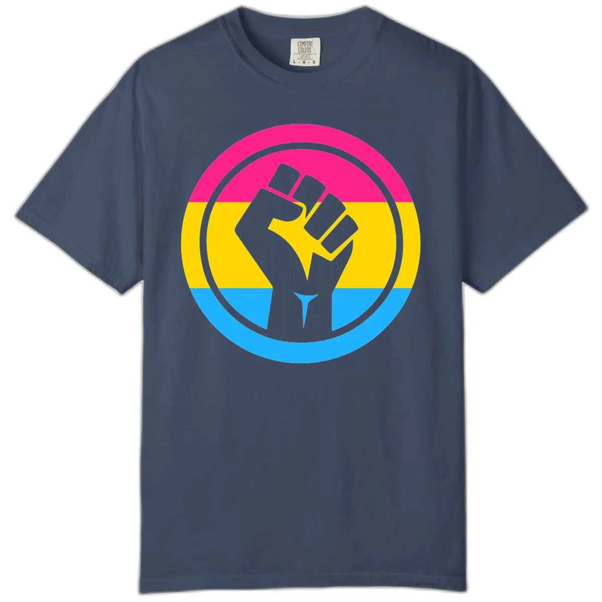 Fist Power Pride Circle Comfort Color in Midnight
