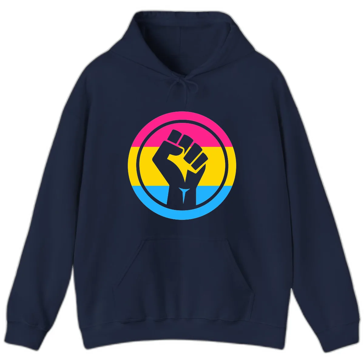 Fist Power Pride Circle Hoodie in Navy