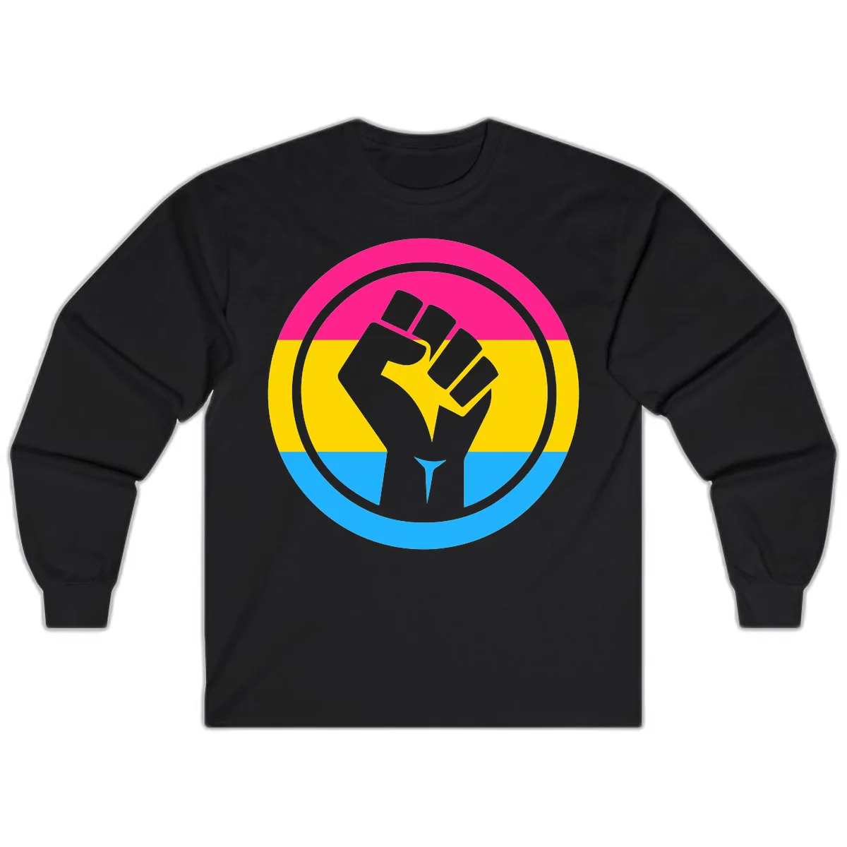 Fist Power Pride Circle Long Sleeve in Black