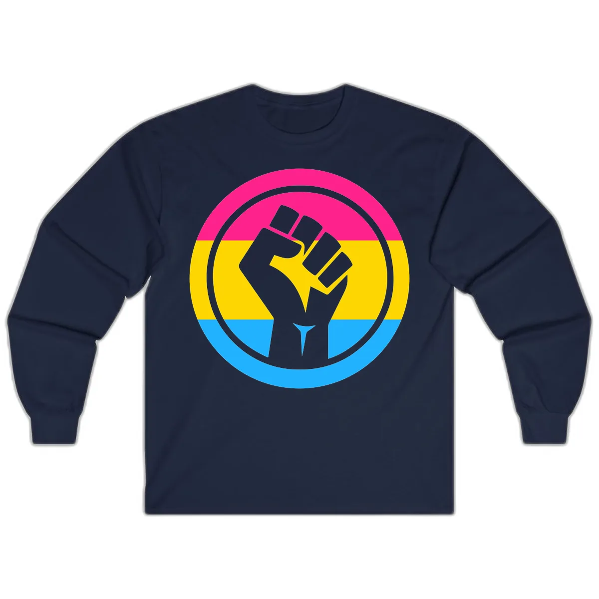 Fist Power Pride Circle Long Sleeve in Navy
