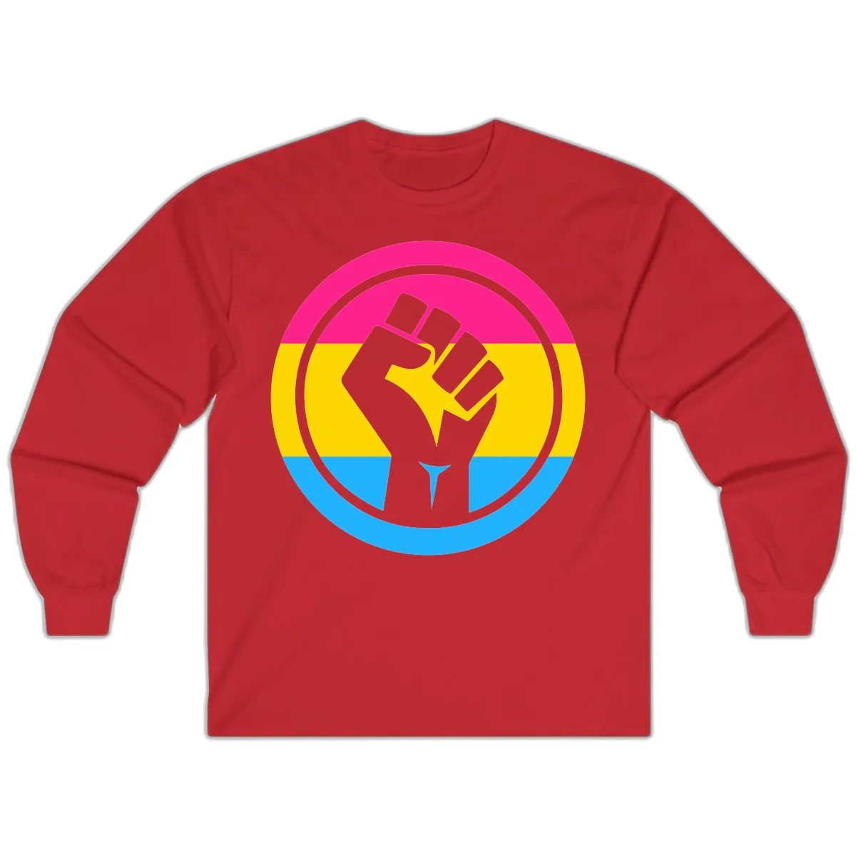 Fist Power Pride Circle Long Sleeve in Red