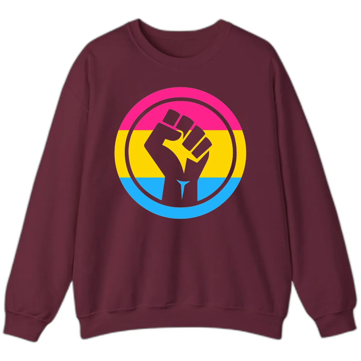 Fist Power Pride Circle Sweatshirt in Maroon
