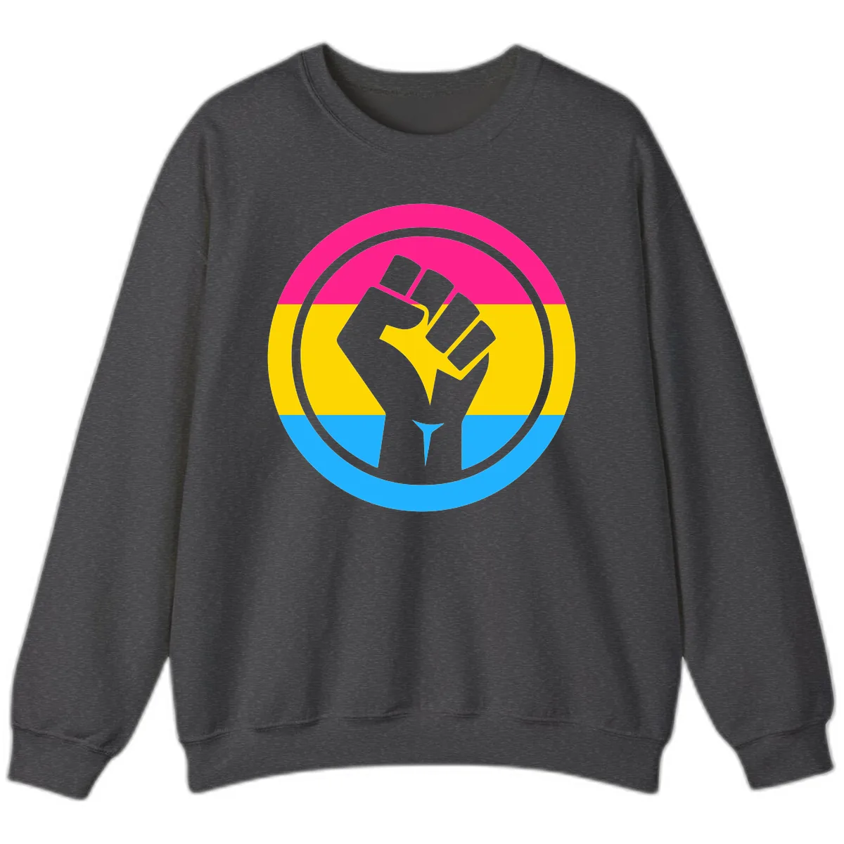 Fist Power Pride Circle Sweatshirt in Dark Heather